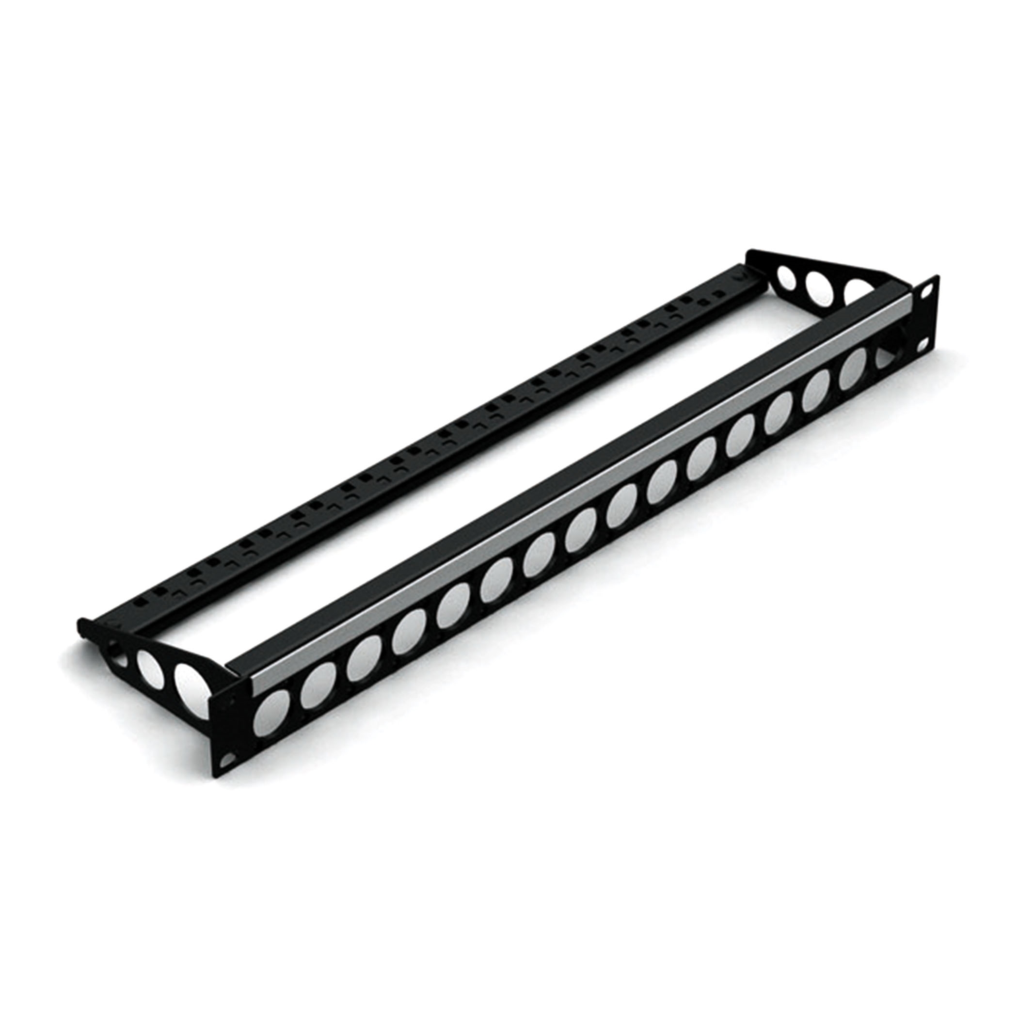 1U Rack Panel with cable support, ID-strip and 16x Neutrik D-type - r2269-1uk-16h