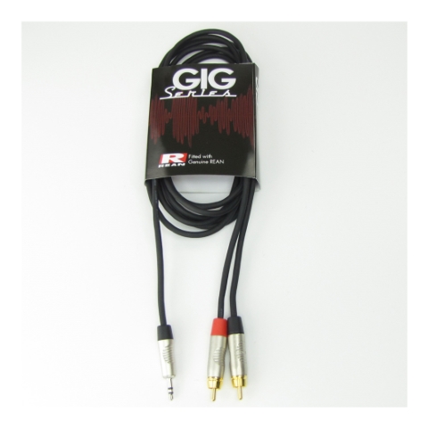 Y Lead Stereo Jack to 2x RCA, 3m