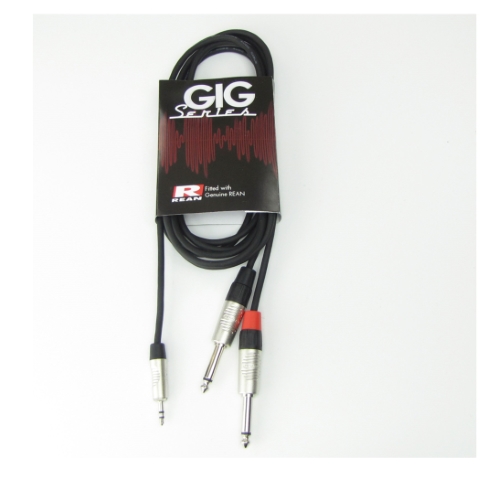 3,5 mm stereo jack naar 2 x Mono, 8m