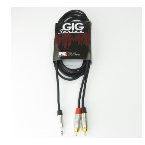 3,5 mm stereo jack naar 2x RCA phono, 1m